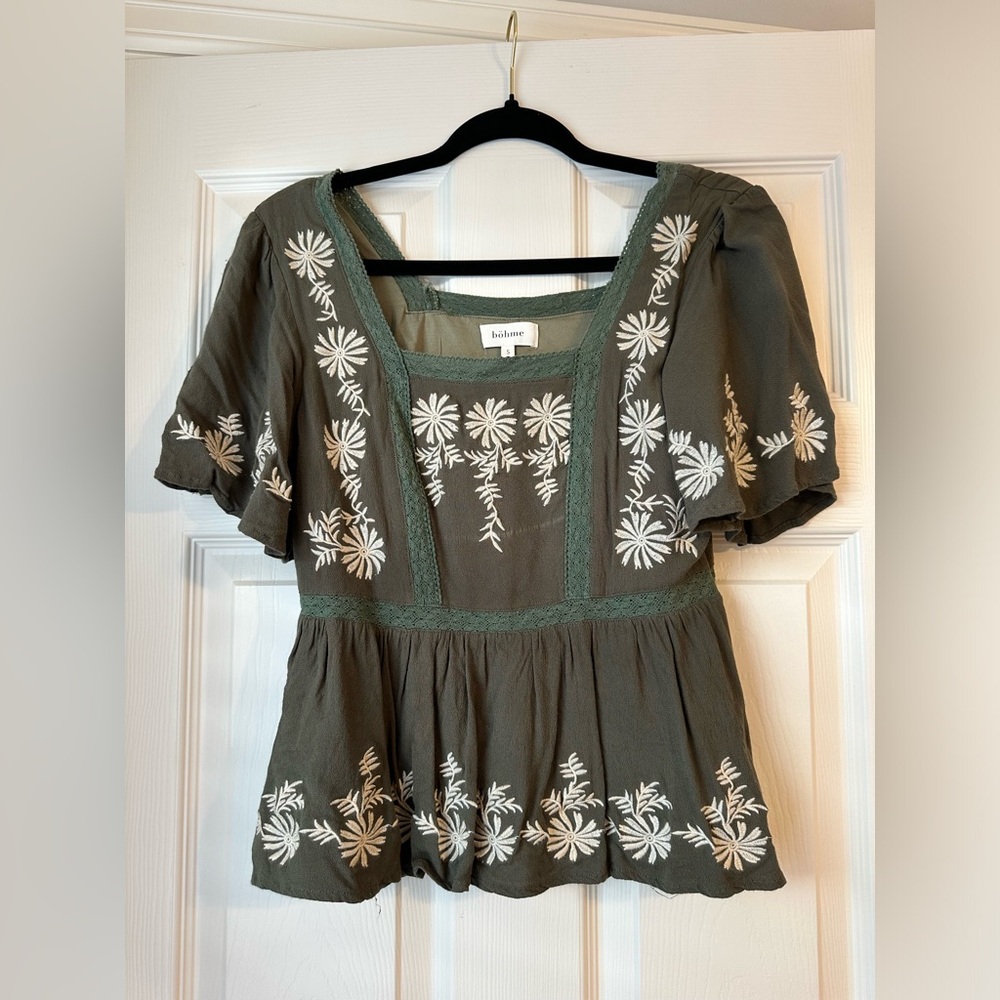 BOHME Embroidered Floral Blouse